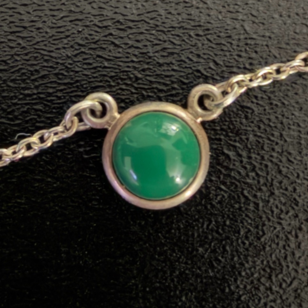 Tiffany & Co Elsa Peretti Colors By The Yard Green Jade Sterling Silver Necklace